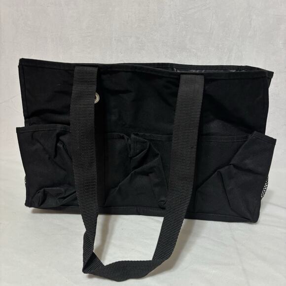 Thirty One Organizing Utility Tote 15 x 10 x 6 Pockets Solid Black - Picture 2 of 5
